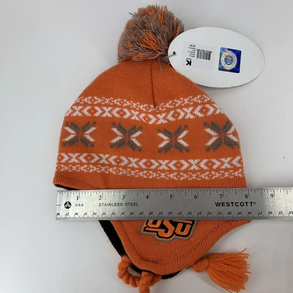 OSU Toboggan Beanie Kids Collection Oklahoma State Cowboys Orange Pom Hat Cap